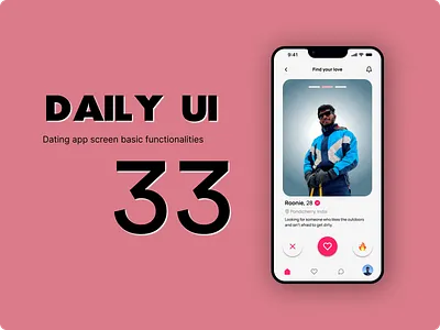 90 Days UI Challenge - #33 | Design a Dating App app branding design product card product design typography ui