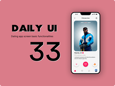 90 Days UI Challenge - #33 | Design a Dating App app branding design product card product design typography ui