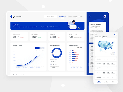 Covid-19 Dashboard app b2b clean covid 19 covid19 dashboard data visualization enterprise app interface minimalist ui user experience ux ux design uxui web app