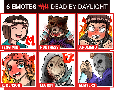6 DBD Emote Set #3 / Dead By Daylight / Twitch / Discord Emotes anime emotes emote twitch twitch badges twitch emote twitch graphic