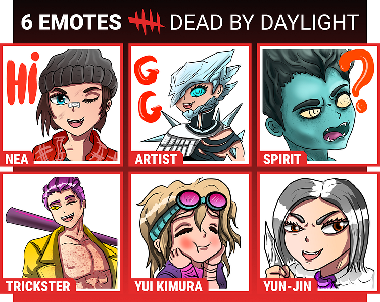 6 Dbd Emote Set 4 Dead By Daylight Twitch Discord Emotes By Nomad Grls On Dribbble