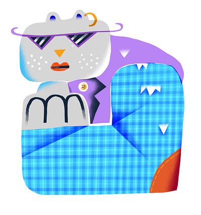 Cool Cat #1 animals cats character color colorful cool fashion felines flat flatdesign illustration illustration art illustration artist illustrator illustrator art plaid procreate procreate art procreateapp sunglasses