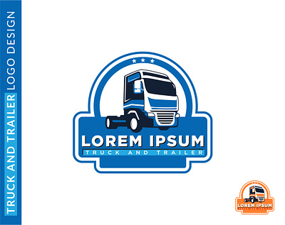 Truck And Trailer Logo Design abstract blue business delivery design icon logo service transport truck and trailer vector