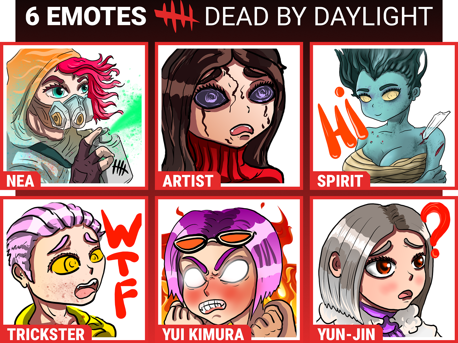6 Dbd Emote Set 6 Dead By Daylight Twitch Discord Emotes By Nomad Grls On Dribbble