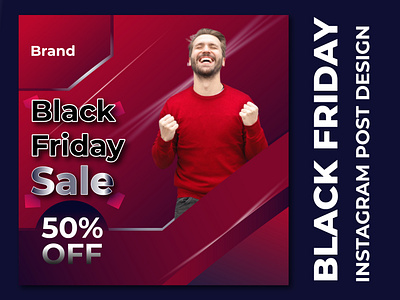 Black Friday Sale 2020 - Instagram Post Design 2020 trends advertising banner design black friday sale branding concept creative design elegant facebook ad gradient illustration instagram post modern modern design print design social media design social media post design typography vector web banner