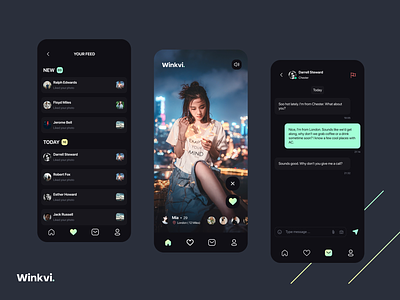 Winkvi - Dating App app clean dating dating app design flat mobile ui