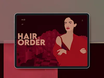 Illustration for Hair Salon Web Home Page character illustration hair salon homepage ui illustration illustrator landing page monochrome illustration procreate ui ui design ui ux design ui2020