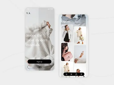 V/A Fashion App UI app design fashion ui website