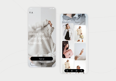 V/A Fashion App UI app design fashion ui website