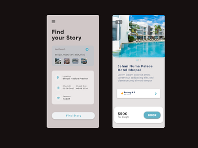 Hotel App adobe xd adobexd animation apple design logo ui ux vector web