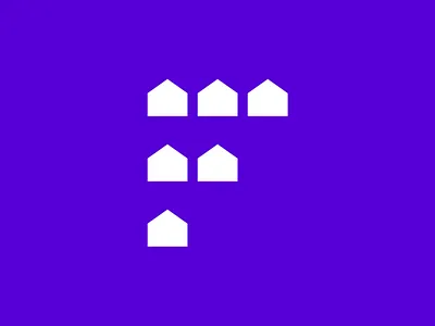 Flatpart apartment clean design home house housing icon letter logo minimalism purple rent symbol
