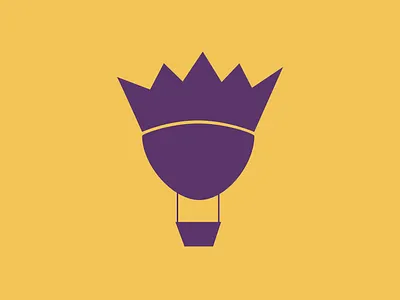Crown Hot Air Balloon Logo 50dailylogochallenge 50daylogochallenge dailylogochallenge flat illustration photoshop purple shape elements shapes