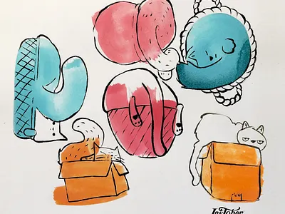 INKTOKER 03 2020 bulky cat draw drawing illustration ink inktober inktober2020