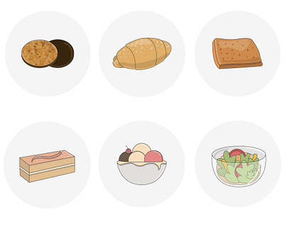 Vector icons set 2d bakery bread flat food food illustration illustration vector vector illustration