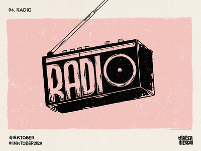 Inktober - 04. Radio art design digitalart digitalillustration digitallettering gritty handlettering illustration ink inktober inktober2020 lettering letters radio