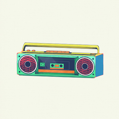 Radio digitalillustration illustration inktober inktober2020 radio retro texture vintage