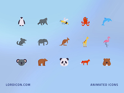 Wild Animals Icon Group animation design icon