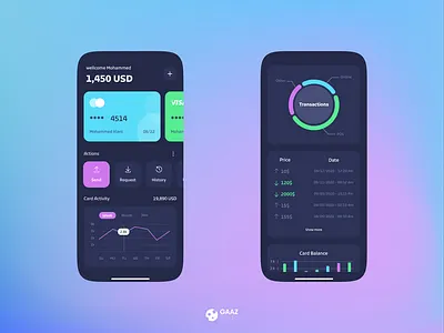 wallet app ui design adobexd dailyui dribbble invitation dribbble invite figma flat gaazstudio minimal mobile design mobile ui typography ui ui ux design ui ux web ux walletapp walletui