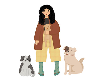 Family portrait :) 2d 2d art art character characterdesign design digital digital painting dog illustration flat illustration pets portrait procreate