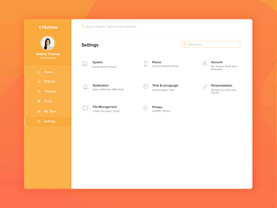 Settings Page application design graphic design minimal settings settings ui uiux user experience user interface ux web web design website website design