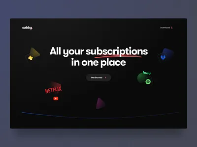 subby design figma finance hero section illustration landing minimal netflix subscription ui ui design ux web design webdesign website