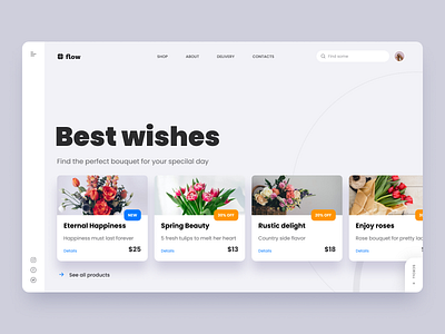 Flower Shop branding concept design flowers flowershop fresh gradient nature trendy ui webdesign website
