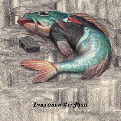 Inktober day 1: fish drawing fish illustration inktober inktober2020 inktoberfish painting