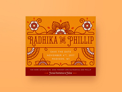 Radhika & Phill invitation save the date wedding