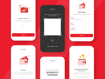 iFood Card app design fintech interface ios ui