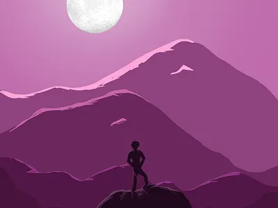 Silent Mountain design flat illustration minimal
