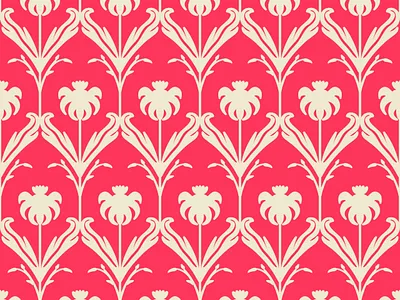 Red Coral Flower Pattern backdrop background cover damask endless pattern seamless typography vector wallpaper