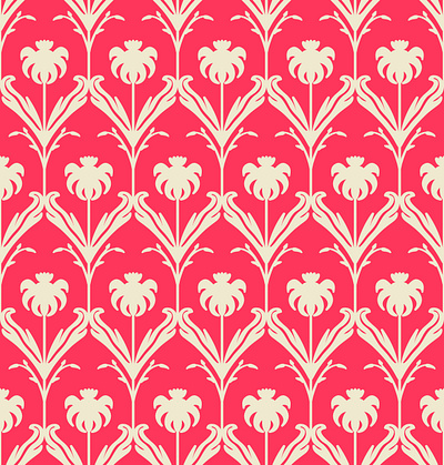 Red Coral Flower Pattern backdrop background cover damask endless pattern seamless typography vector wallpaper