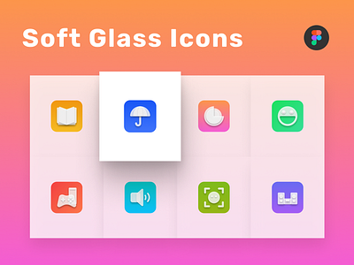 Soft Glass - updated! design essentials figma figmaicons glassicons glassmorphism icon icondesign icons illustration interface sketch softglass softicons uidesign vector