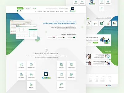 Accflex erp website design account accounts clean design erp flat icons ui web website