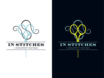 In Stitches Logo branding identity illustration logo logodesign merchandise needlepoint