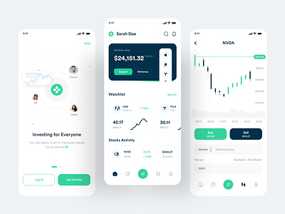 Stock Trading App adobe xd analytics app design bitcoin buy sell clean crypto crypto wallet exchange landing page market stock nft popular stock stock app trading app transfer ui design ui ux wallet