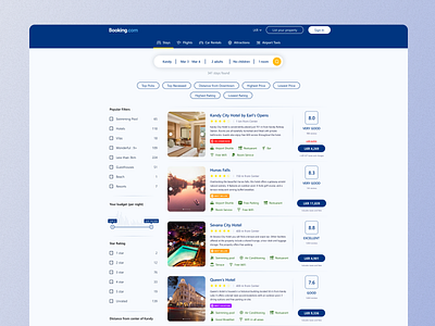 Booking.com Redesign Search Results Page Website UI UX booking creative design design art designer ui ux website website ui