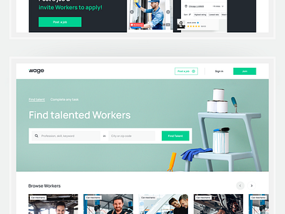 Wage - an Uber-like solution for small gigs in your local area 3d animation branding design design system graphic design illustration iteo logo ui user interface vector web web design web interface web ui www