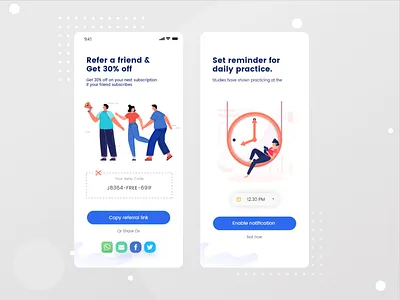Minimal Onboarding app Ui Design app design app designer app onboarding blue blue theme clean ui illustration indian design agency indian designer indianpix learning app minimal minimal app minimal concept minimal notification ui minimal onboarding notification screen sanket pal