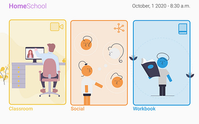 HomeSchool app design education app figma flat minimal ui ux