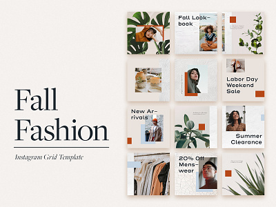 Fall Fashion Social Media Kit design graphic design instagram instagram template social media typography