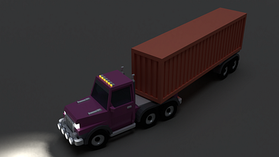 Asset Forge Daily build:Cargo Truck at Night 3d art asset forge blender3d cargo illustration low poly render truck