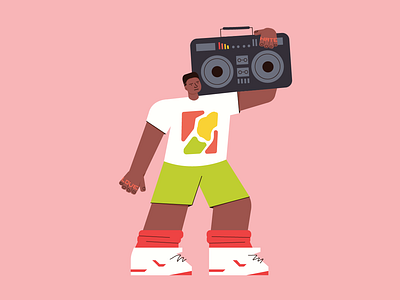 Do the Right Thing bold boom box boombox character character design clean do the right thing flat flat design flat illustration flatdesign radio radio raheem sneakers spike lee vector