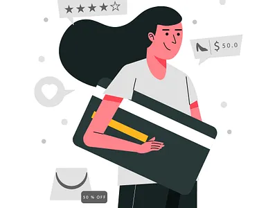 women holding credit card beauty design flatdesign illustration ui ux vector web
