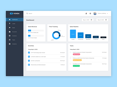 Concept CRM Dashboard Version 2 crm design saas sales ui ux webapp