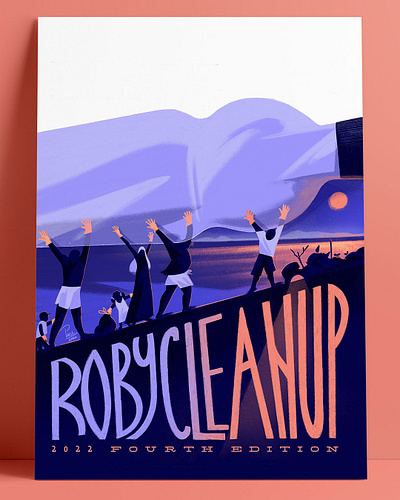 Roby cleanup poster (Fourth edition) art cleanup digitalpainting graphic design illustration plasticfree poster posterdesign procreate sea