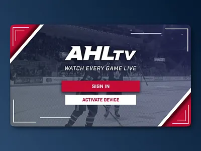 Hockey Streaming App Concept Design - Splash Screen 10ft adobe ahl ahltv animation app app design concept concept design hockey interaction interactiondesign motion nhl splash screen sports tv ui uiux ux