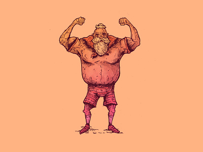 INKTOBER DAY 3: BULKY art beard bulky cartoon character character design drawing illustration inktober inktober 2020 marine muscle popeye sea man