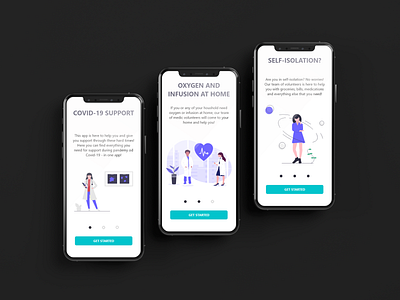 Onboarding Screen for Covid-19 App adobexd app ios iphone ui