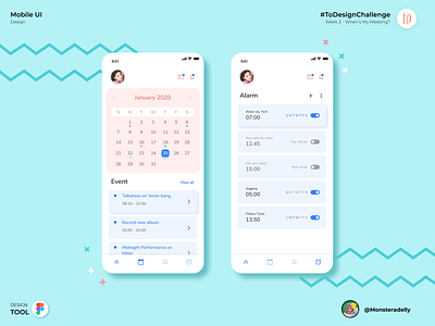 My Schedule app design illustration mobile app typography ui